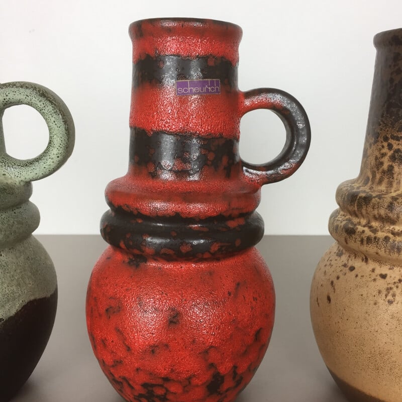 Suite de 3 vases vintage "Vienna" en céramique par Scheurich - 1970