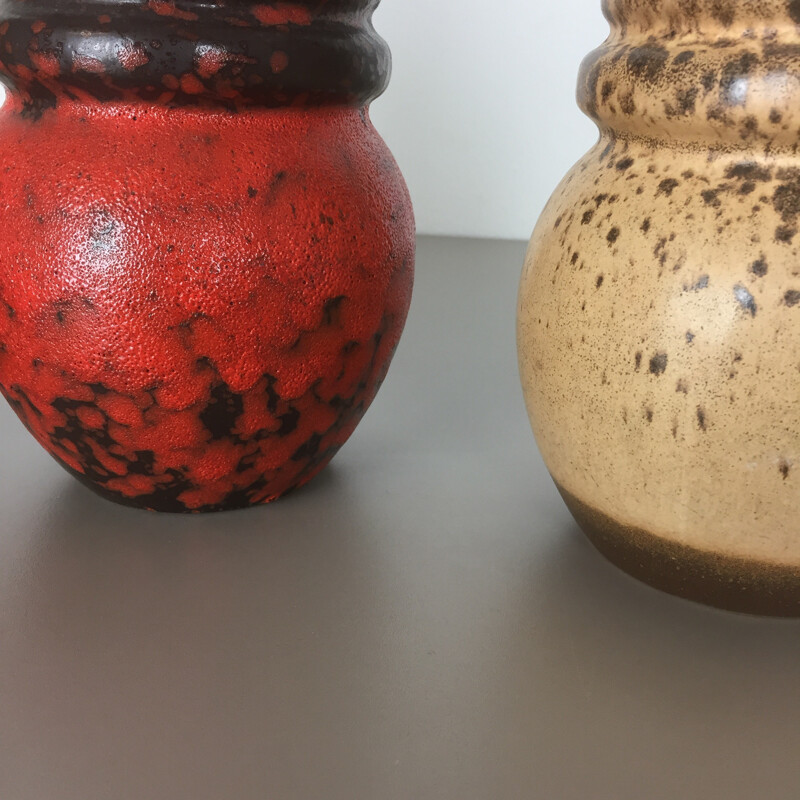 Set of 3 vintage ceramic "Vienna" vases by Scheurich - 1970s