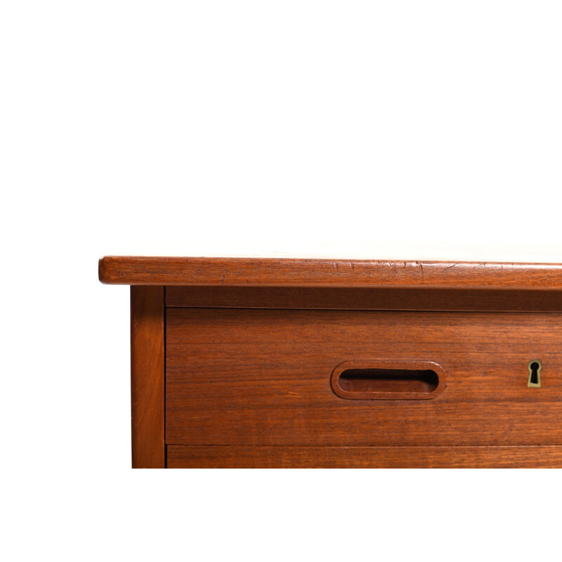 Scrittoio vintage in teak curvato, Danimarca 1950