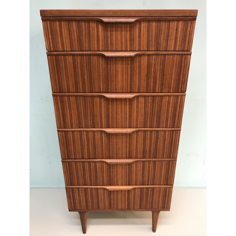 Vintage chest of drawers in brown teak by Franck Guille for Austinsuite - 1960s