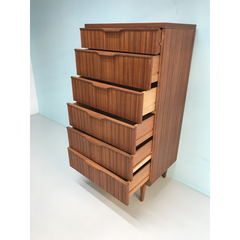 Vintage chest of drawers in brown teak by Franck Guille for Austinsuite - 1960s