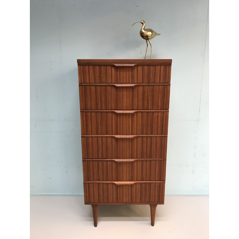 Vintage chest of drawers in brown teak by Franck Guille for Austinsuite - 1960s