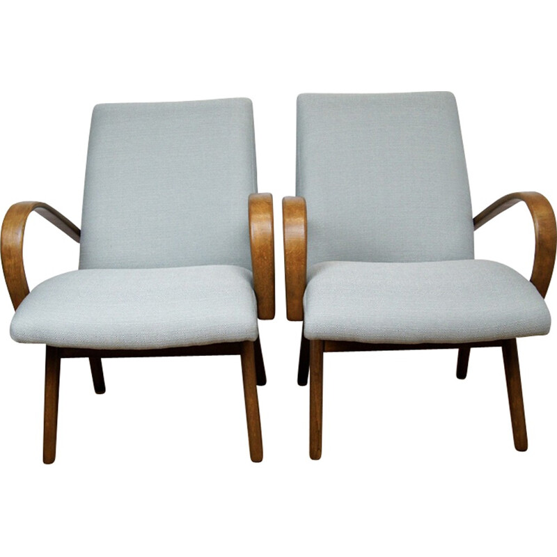 Pair of Model 53 Armchairs by Jaroslav Smídek for TON - 1960s