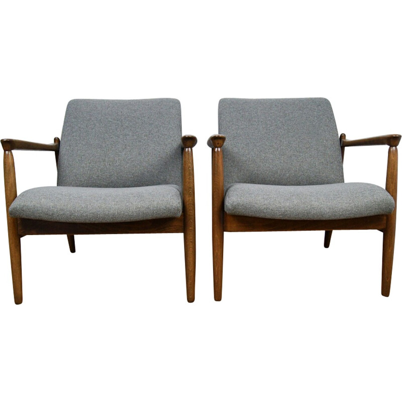 Set of 2 GFM-64 Armchairs by Edmunda Home for Gościcińskie Furniture Factory - 1960s