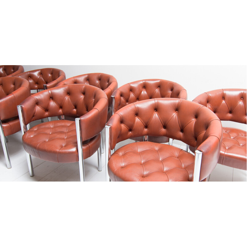 Suite de 6 chaises "Lobby" vintage Lobby par Robert Hausmann pour Dietiker - 1960