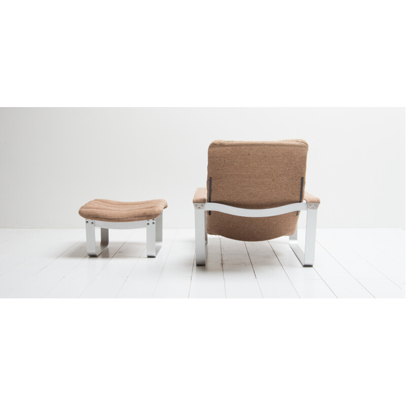 Vintage "Pullka" lounge chair with ottoman by Ilmari Lappalainen for Asko - 1968