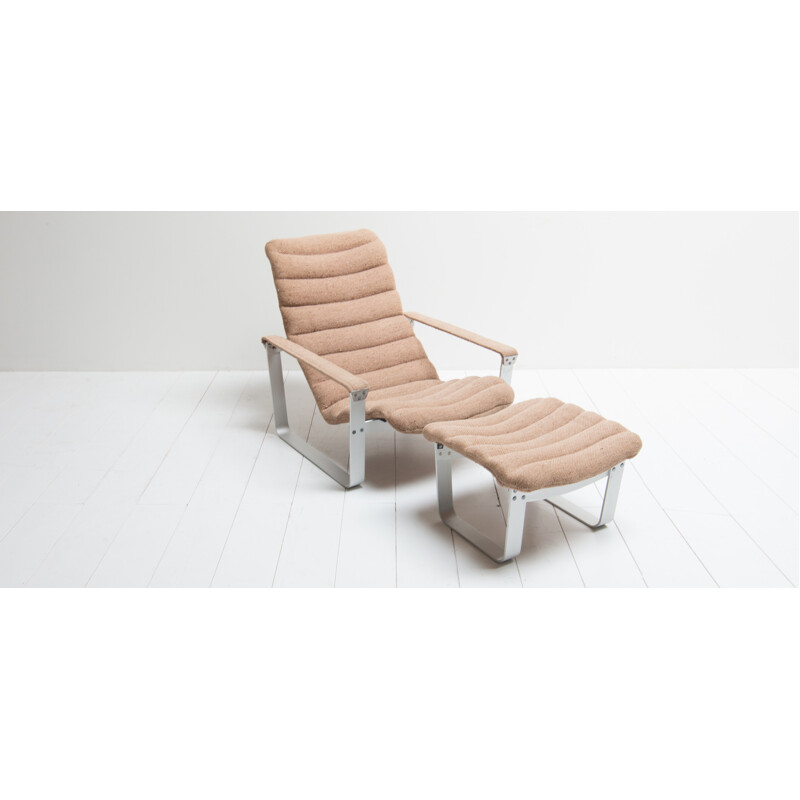 Vintage "Pullka" lounge chair with ottoman by Ilmari Lappalainen for Asko - 1968