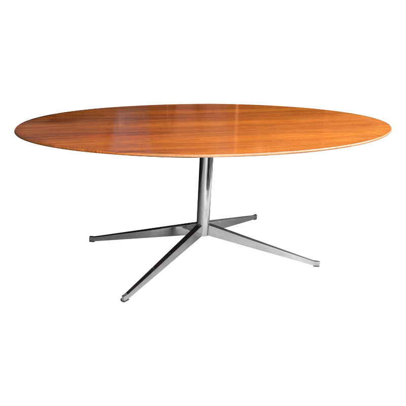 Large oval walnut Knoll dining table - 1960s