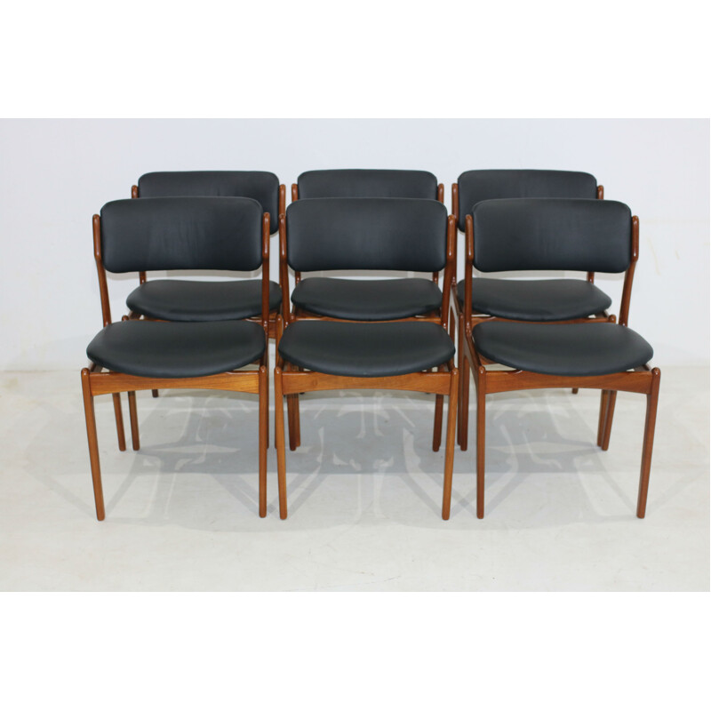 Set of 6 teak dining chairs by Erik Buch for Oddense Maskinsnedkeri AS - 1960s