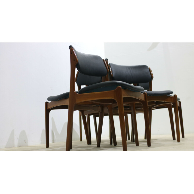 Set of 6 teak dining chairs by Erik Buch for Oddense Maskinsnedkeri AS - 1960s