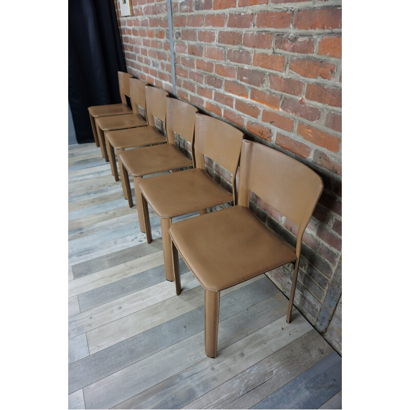 Set of 6 S91 chairs by Giancarlo Vegni for Fasem - 1980s