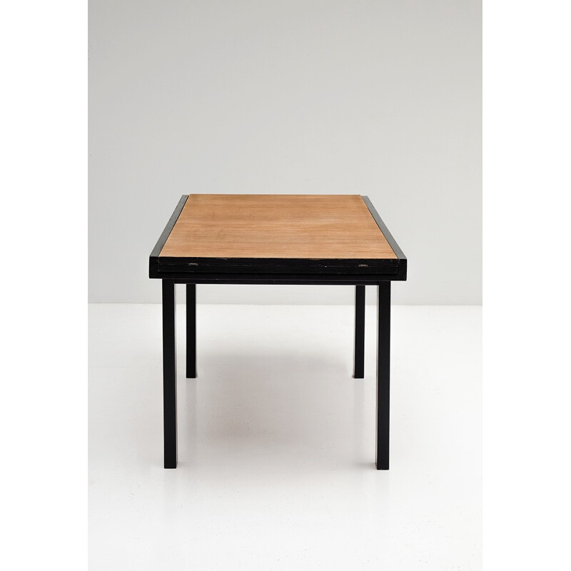 Vintage black ebonized two tone dining table - 1960s