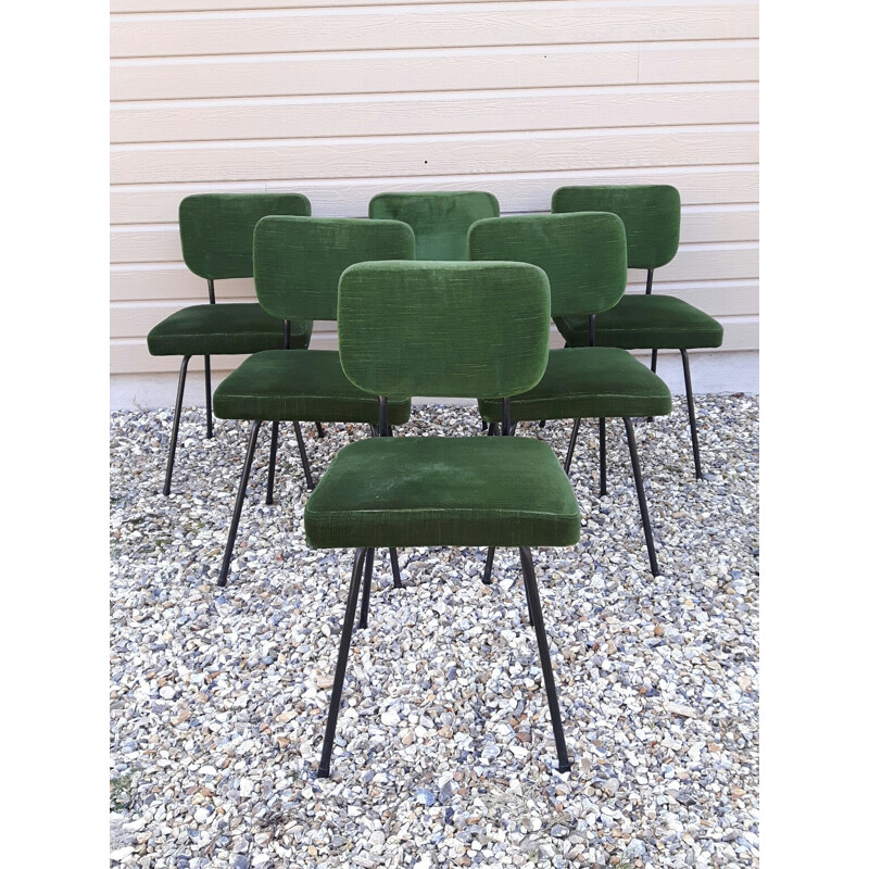 Set of 6 vintage chairs by André Simard for Airborne - 1950s