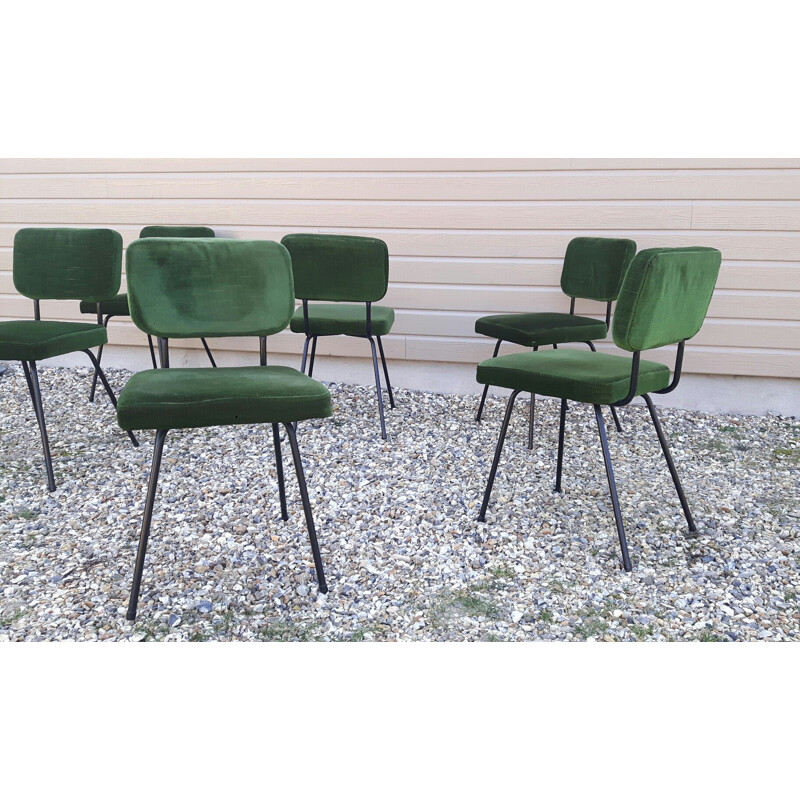 Set of 6 vintage chairs by André Simard for Airborne - 1950s