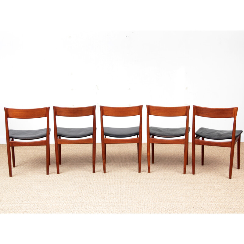 Suite de 5 chaises vintage scandinaves en teck modèle 39 par Harry Rosengren Hansen pour Brande Møbelindustri - 1960
