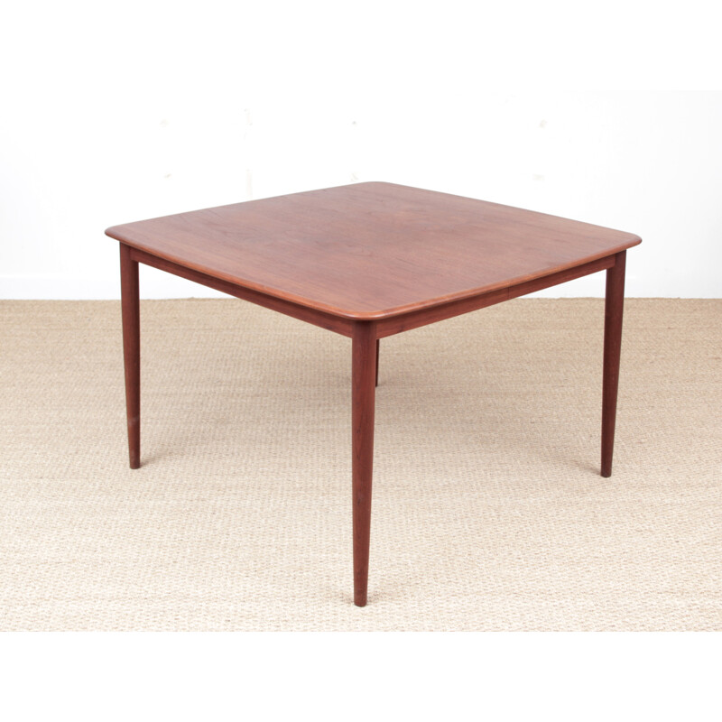 Scandinavian square teak dining table - 1960s