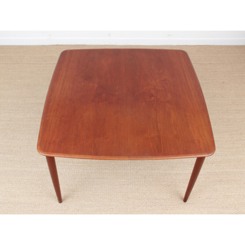 Scandinavian square teak dining table - 1960s