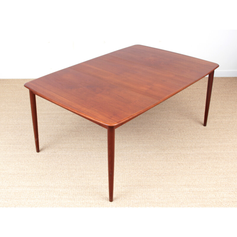 Scandinavian square teak dining table - 1960s