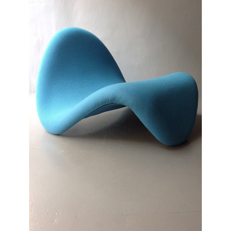 Blue turquoise "Tongue" armchair, Pierre PAULIN - 1970s