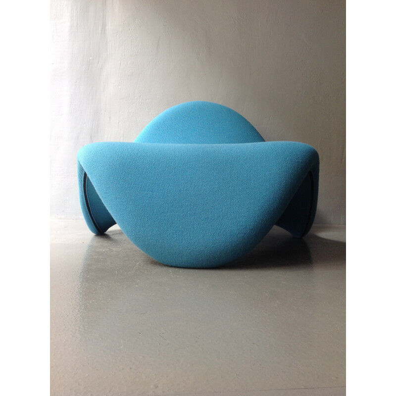 Blue turquoise "Tongue" armchair, Pierre PAULIN - 1970s