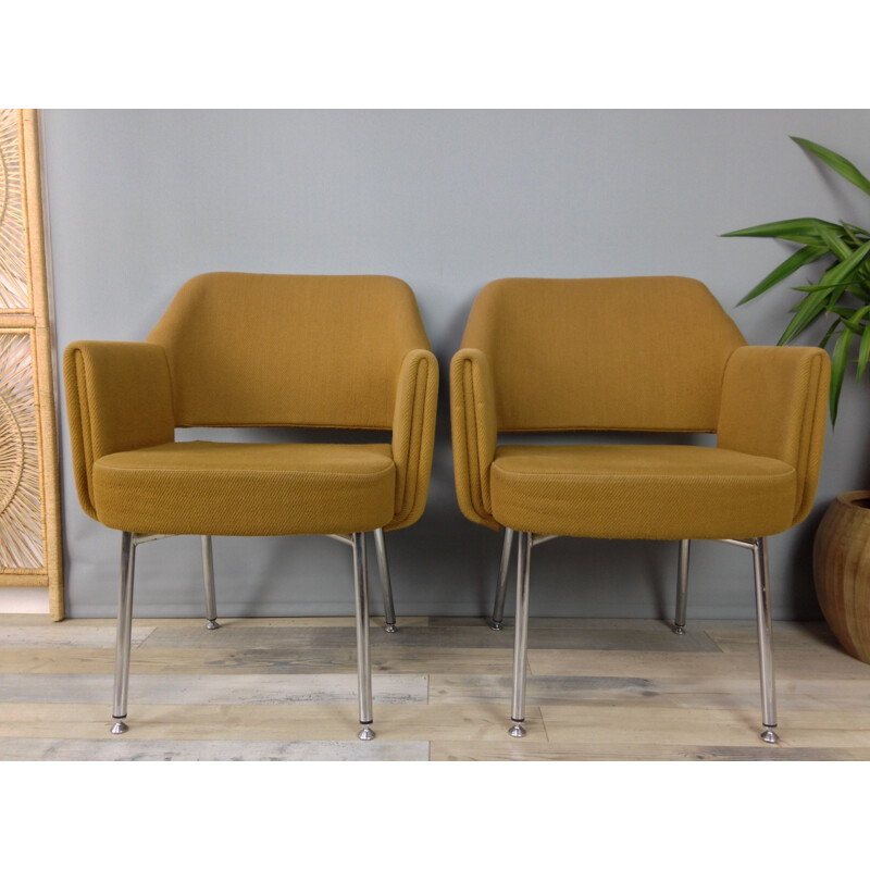 Pair of "Deauville" armchairs by Pierre Gautier-Delaye for Airborne - 1960s