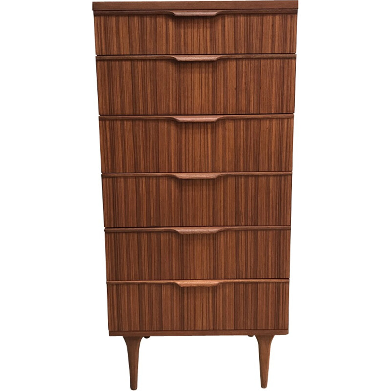 Vintage chest of drawers in brown teak by Franck Guille for Austinsuite - 1960s