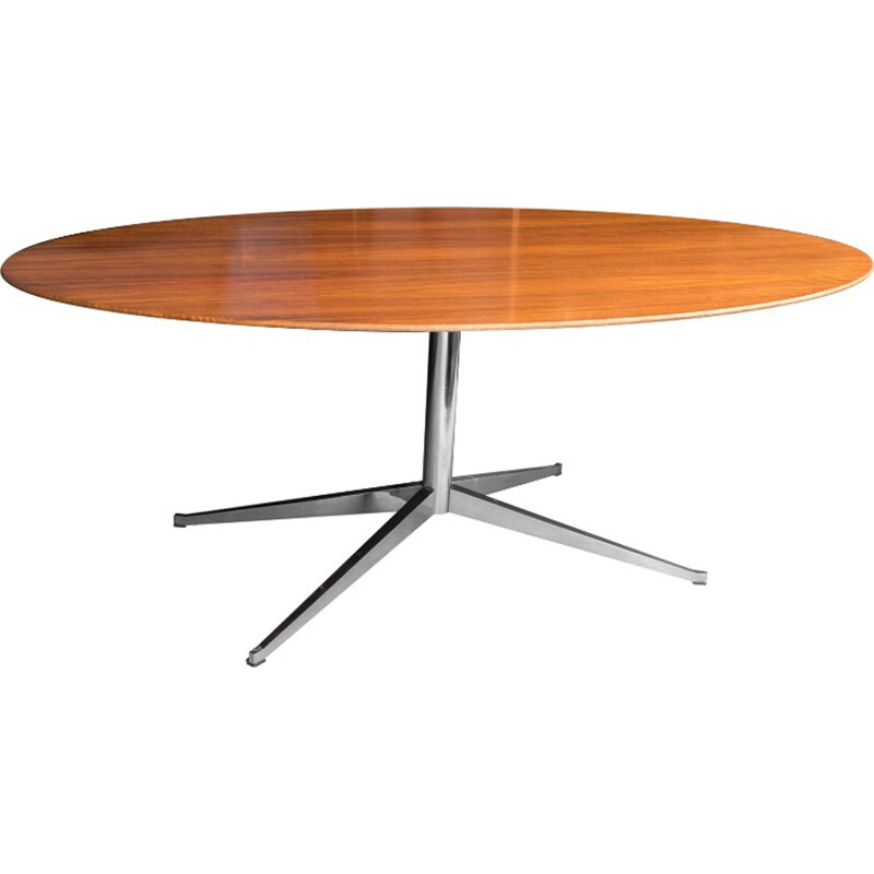Large oval walnut Knoll dining table - 1960s