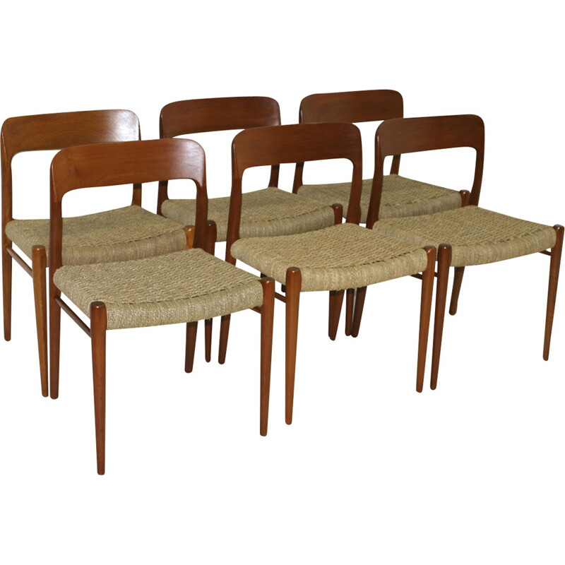 Suite de 6 chaises à repas Danoise par Niels O. Møller pour J.L. Møllers - 1950