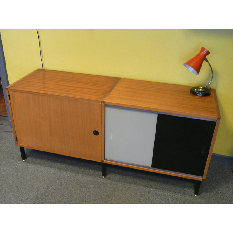 Sideboard in teak, glass and metal, ARP - 1960s