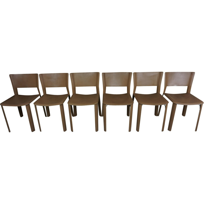 Set of 6 S91 chairs by Giancarlo Vegni for Fasem - 1980s