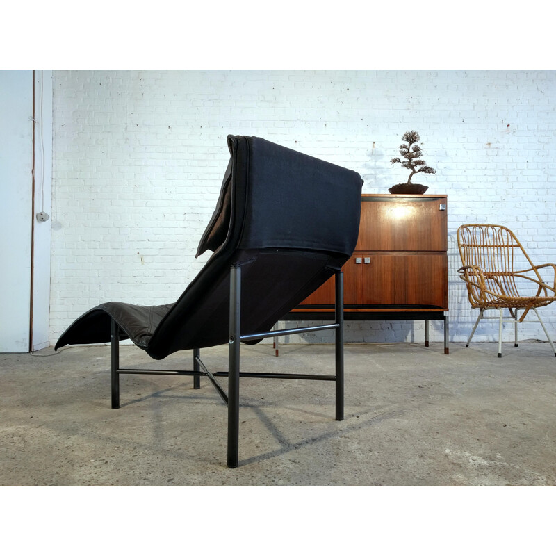 Vintage twist leather lounge chair by Bjorklund - 1980s