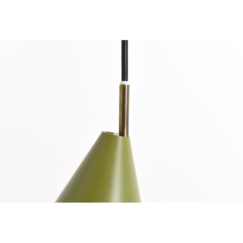 Pendant green and yellow by Svend Aage Holm Sørensen for Lyfa - 1950s