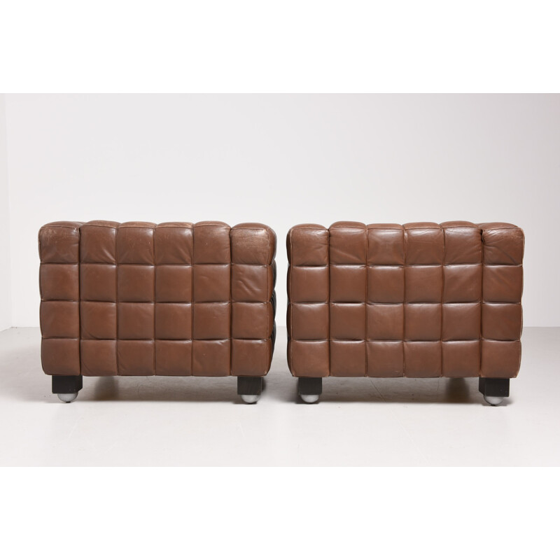 Pair of Kubus armchairs by Josef Hoffmann for Wittmann - 1970s