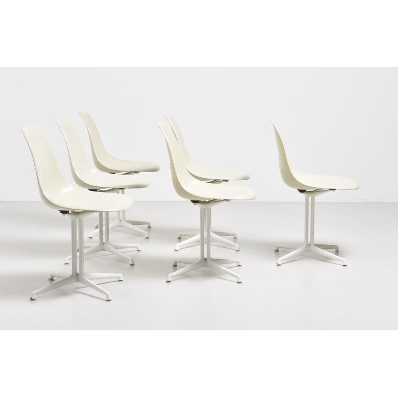 Set of 6 " la fonda" dining chairs by Eames for Vitra - 1960s