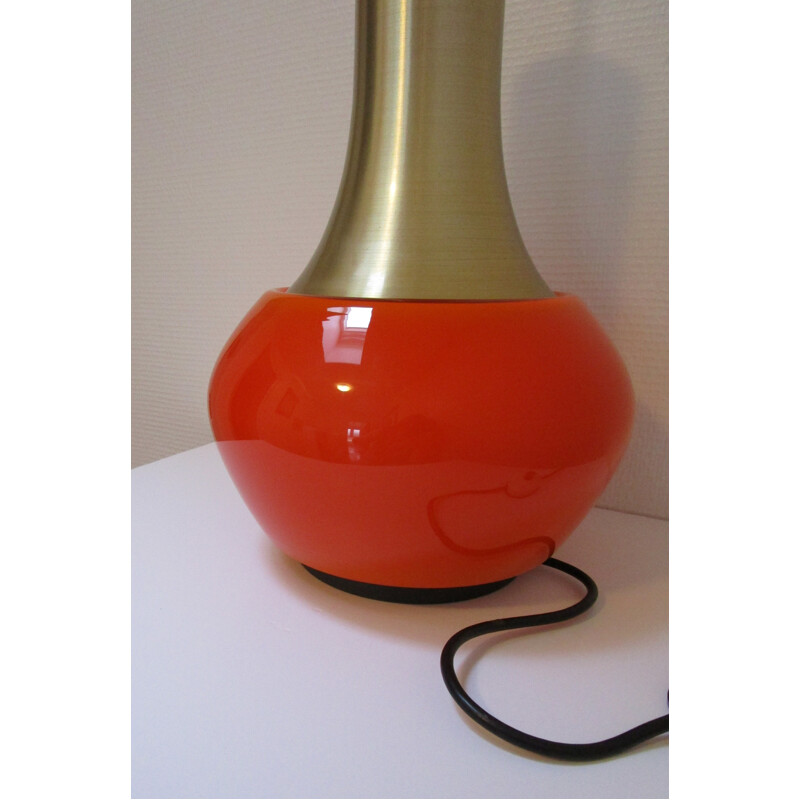 Mid-century Doria orange and gold lamp - 1970s
