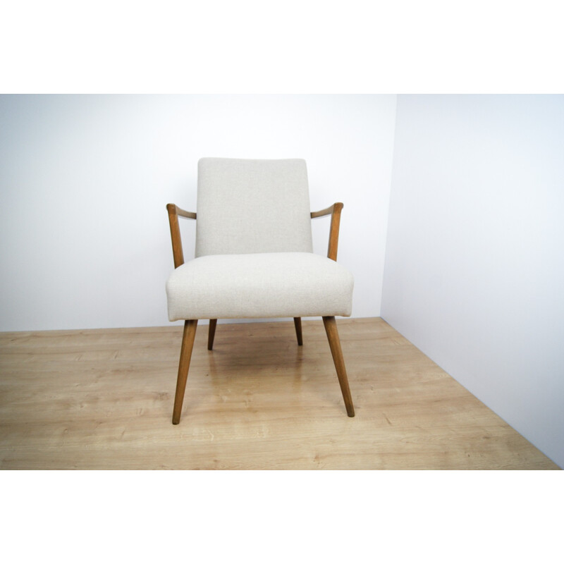 Vintage set of 2 beige armchairs - 1960s