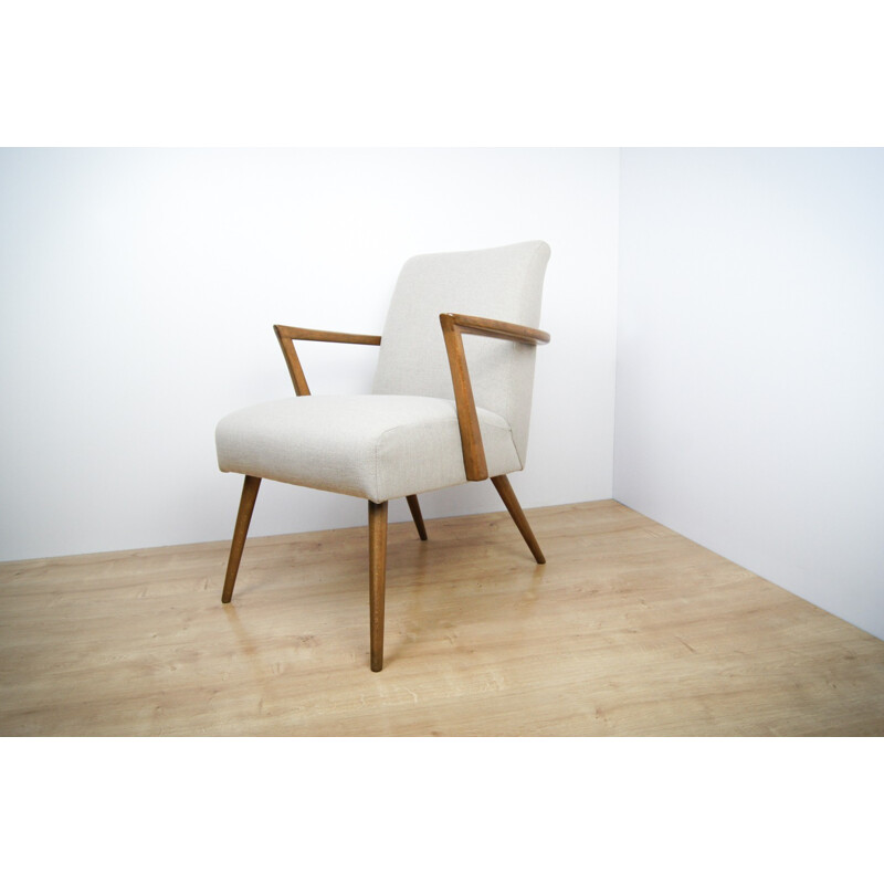 Vintage set of 2 beige armchairs - 1960s