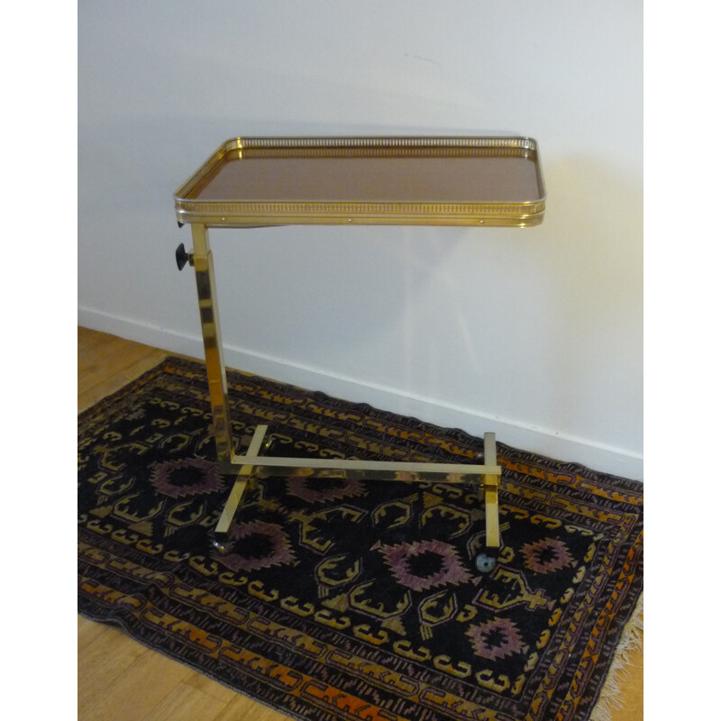 Vintage folding table in brass and rosewood - 1950s