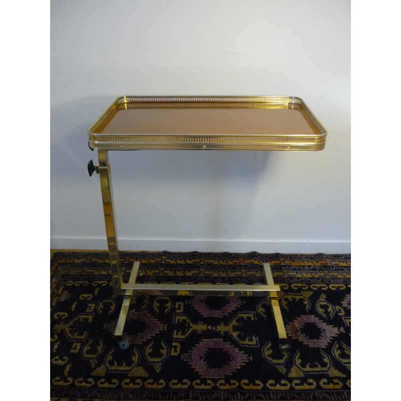 Vintage folding table in brass and rosewood - 1950s