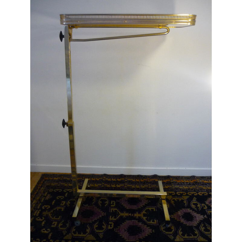 Vintage folding table in brass and rosewood - 1950s