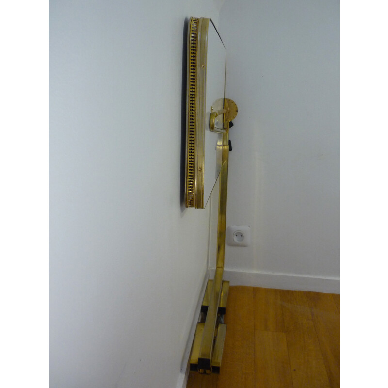 Vintage folding table in brass and rosewood - 1950s