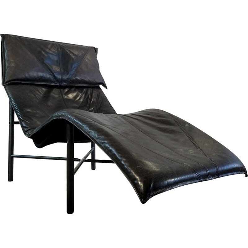 Vintage twist leather lounge chair by Bjorklund - 1980s