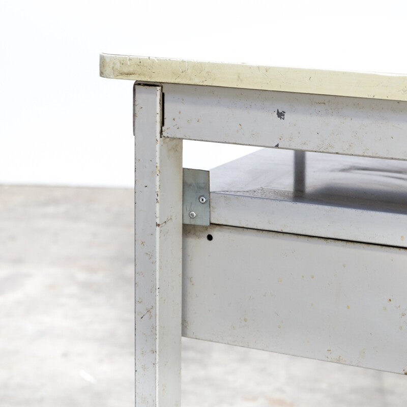 Vintage metal writing desk by Friso Kramer for Ahrend de Cirkel - 1950s