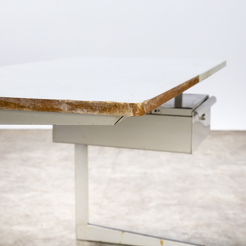 Vintage metal writing desk by Friso Kramer for Ahrend de Cirkel - 1950s