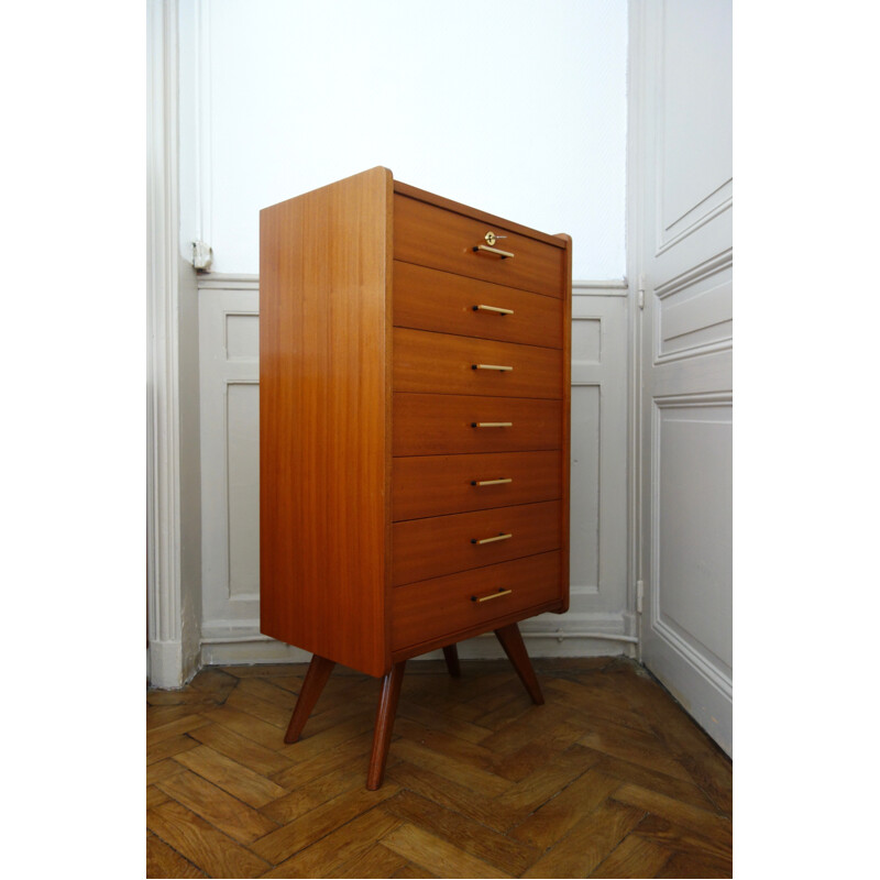 Vintage teak weekly record chiffonnier - 1950s