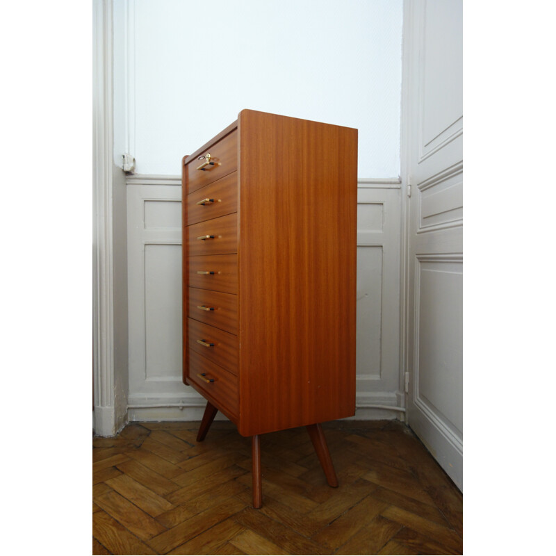 Vintage teak weekly record chiffonnier - 1950s