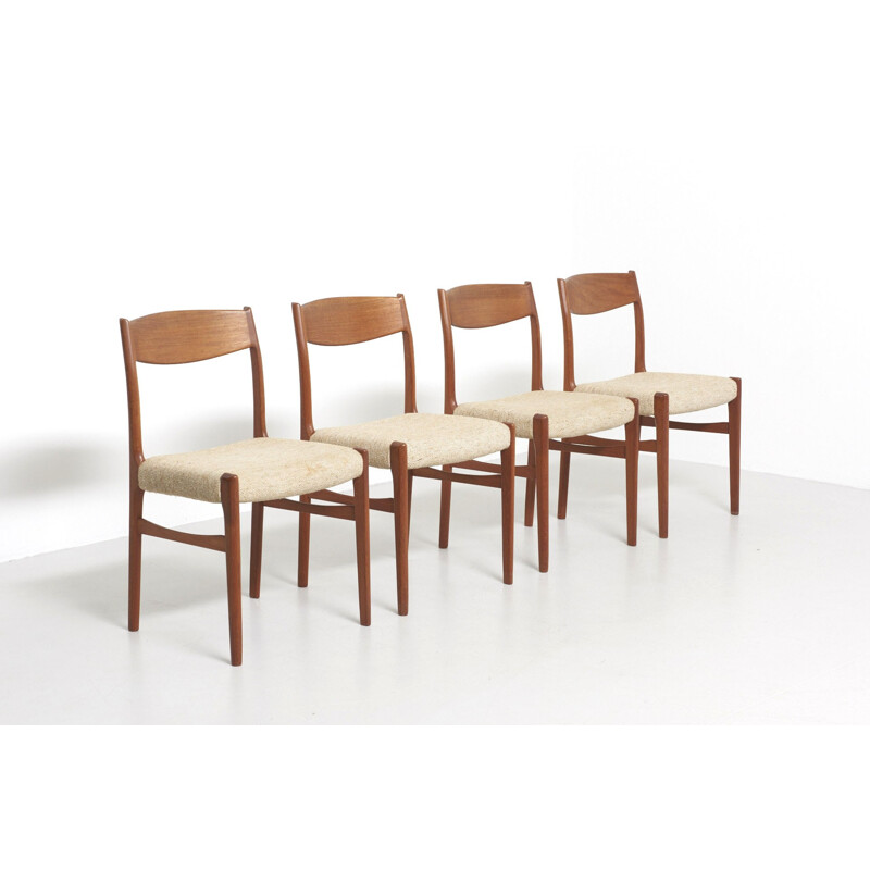 Vintage set dining chairs in teak by Glyngore Stolefabrik - 1960s