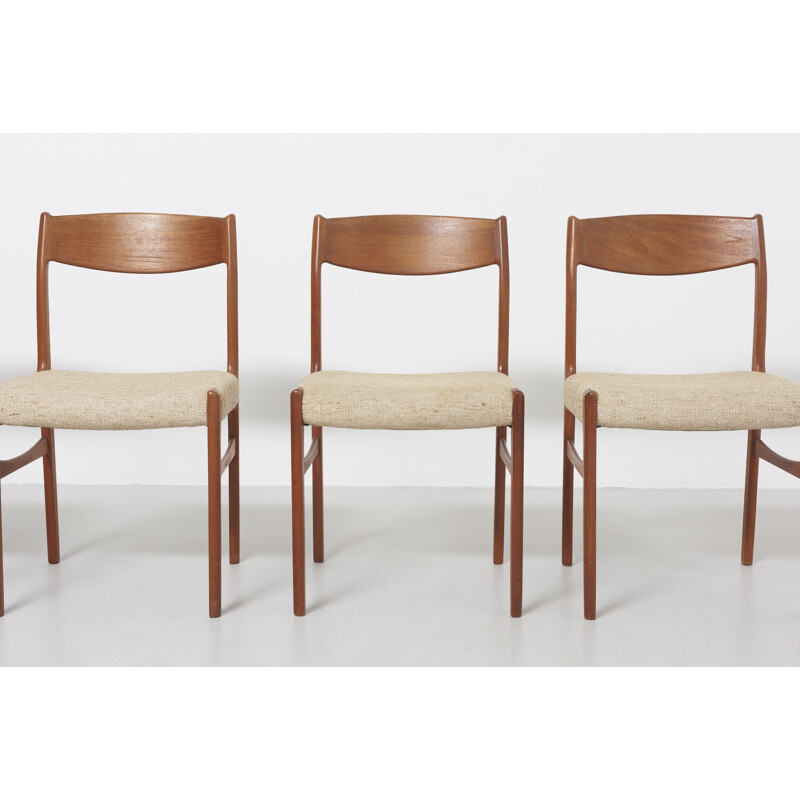 Vintage set dining chairs in teak by Glyngore Stolefabrik - 1960s