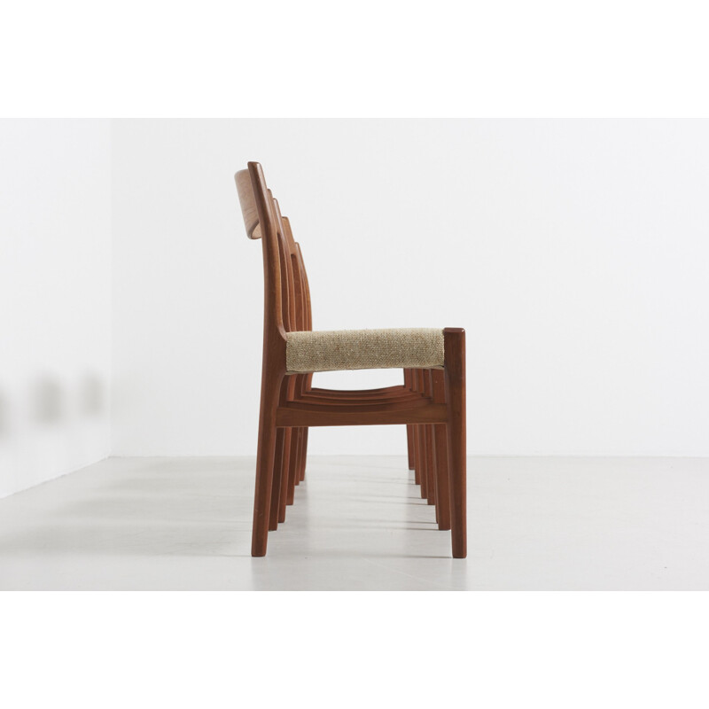 Vintage set dining chairs in teak by Glyngore Stolefabrik - 1960s