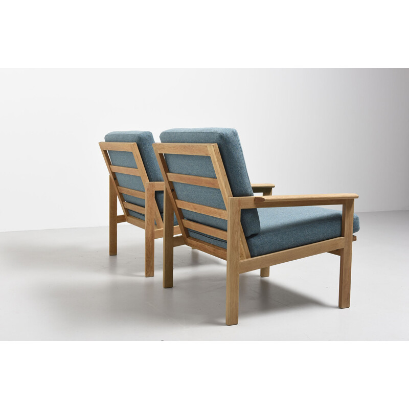 Suite de 2 fauteuils Capella en chêne par Illum Wikkelso - 1950